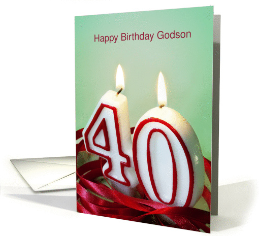 Godson 40th Birthday Card - Candles in Shape of 40 card (1244866)