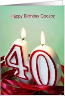 Godson 40th Birthday Card - Candles in Shape of 40 card