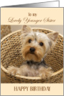Birthday Card for Younger Sister - Yorkshire Terrier Puppy card