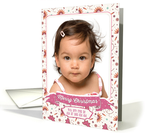 Christmas Photo Card - Fun and Colorful Floral Pattern card (1327778)