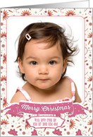 Christmas Photo Card - Fun and Colorful Floral Pattern card