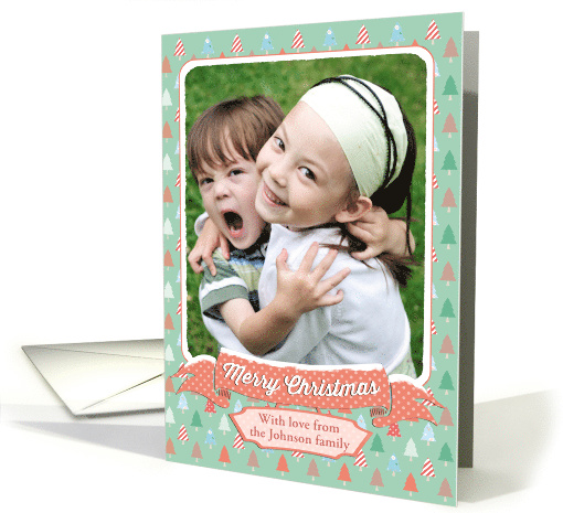 Christmas Photo Card - Christmas Trees and Polka Dots card (1327928)