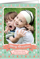 Christmas Photo Card - Christmas Trees and Polka Dots card