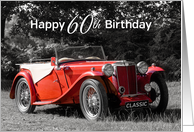 60th Birthday Card - Red Classic Car card