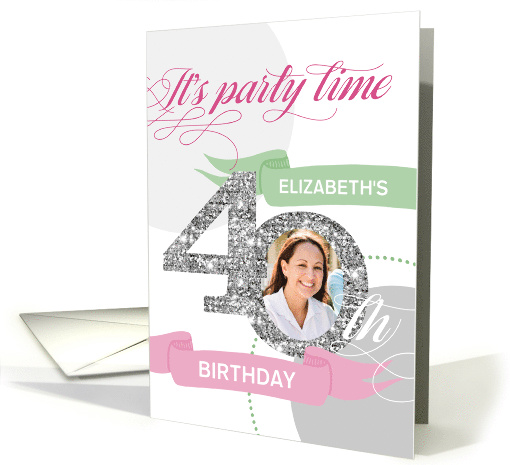 40th Birthday Party Invitation - Add Your Own Photo and Text card