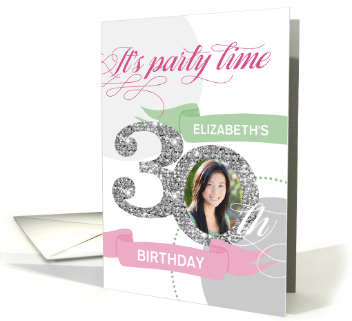 30th Birthday Party Invitation - Add Your Own Photo and Text card