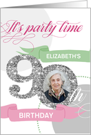 90th Birthday Party Invitation - Add Your Own Photo and Text card