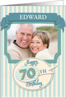 Custom 70th Birthday Card - Add Your Own Name and Photo card
