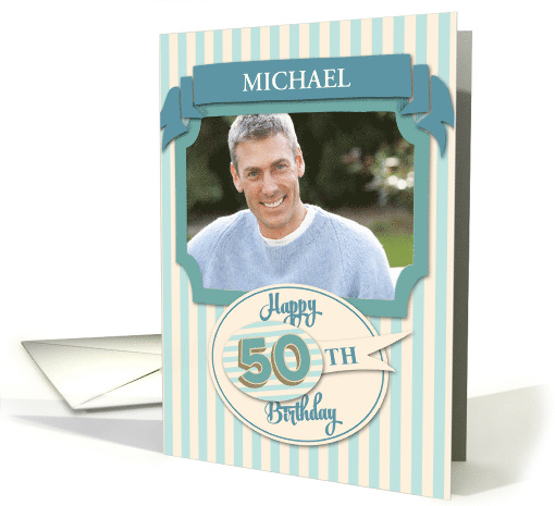 Custom 50th Birthday Card - Add Your Own Name and Photo card (1359000)