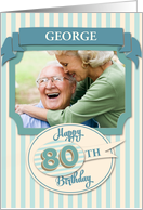 Custom 80th Birthday Card - Add Your Own Name and Photo card