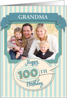Custom 100th Birthday Card - Add Your Own Name and Photo card
