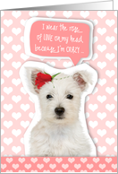 Valentine’s Card - Cute Westie Puppy and Rose card