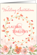 Wedding Invitation - Add Your Own Name - Peach Watercolor Flowers card