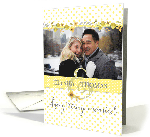 Wedding Invitation - Add Own Photo - Yellow Polka Dots... (1363942)