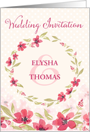 Wedding Invitation - Add Your Own Names - Pink Watercolor Flowers card