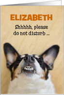 Custom Funny Birthday Card - Add Name - Dog Goofy Grin - Elizabeth card