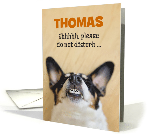 Custom Funny Blank Greeting Card - Add Name - Dog Goofy Grin card