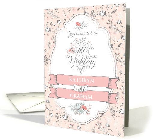 Vintage Wedding Invitation - Add Own Names - Pretty... (1367984)