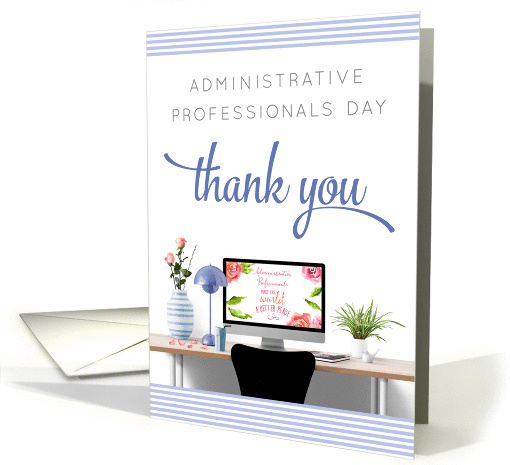 Administrative Professionals Day Office Desk and Thank