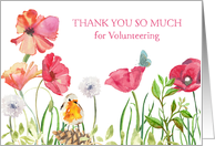 Thank You for Volunteeting Card - Nature in Watercolors card