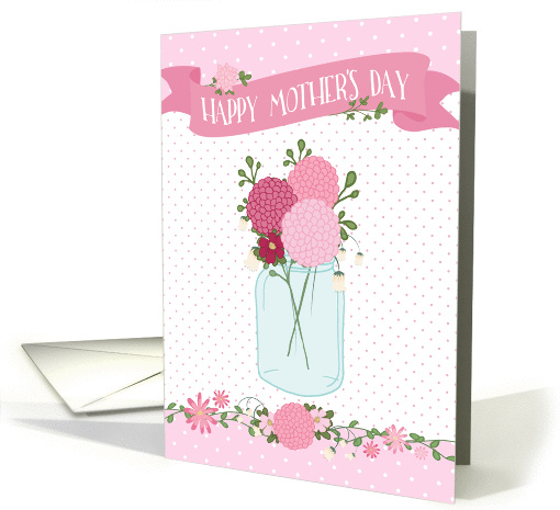 Mother's Day Card - Flowers in a Jar and Polka Dots card (1374040)