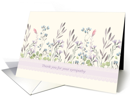 Thank You for your Sympathy - Watercolor Flowers card (1379434)