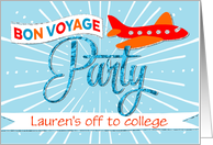 Bon Voyage Party Invitation Add Custom Text - Airplane with Banner card
