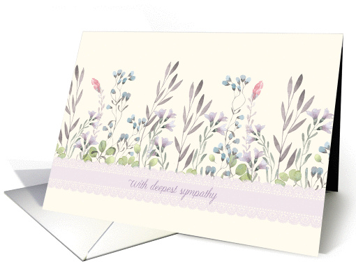 With Deepest Sympathy - Watercolor Flowers card (1385510)