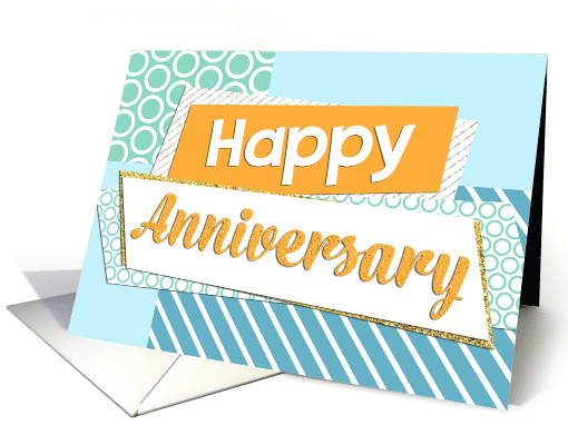 Employee Anniversary - Stripes Circles and Sparkle card (1388696)