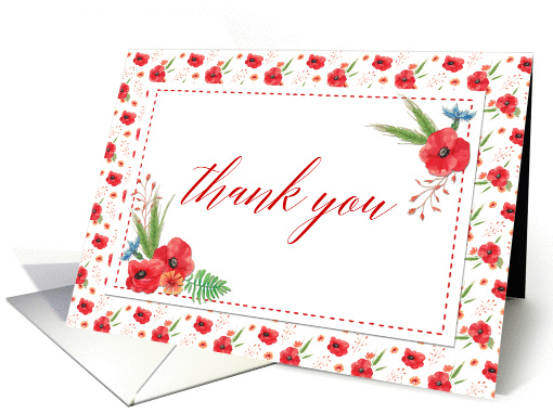 Thank You Card - Pretty Poppies card (1389478)