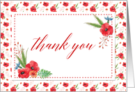 Thank You Card - Pretty Poppies card