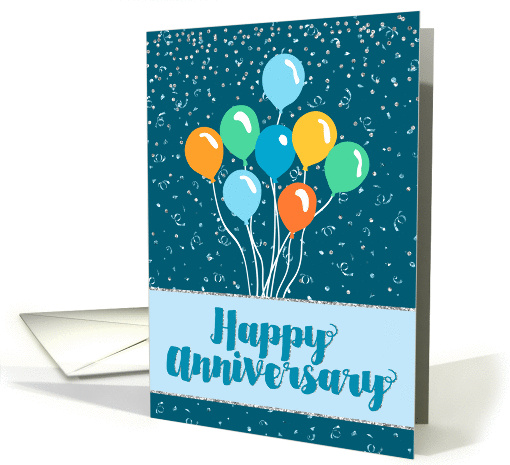 Employee Anniversary - Balloons and Confetti card (1396992)