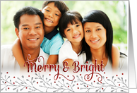Christmas Photo Card - Add Own Photo - Merry and Bright - Horizontal card