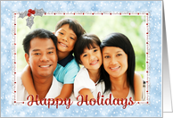 Custom Christmas Photo Card - Add Your Photo - Snow and Sparkle Effect card