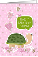 Funny Valentine’s Day Card for Fiance - Cute Turtle Cartoon card