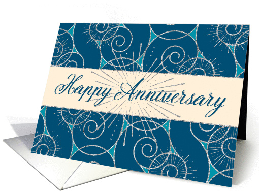 Employee Anniversary - Blue Swirls card (1422030)