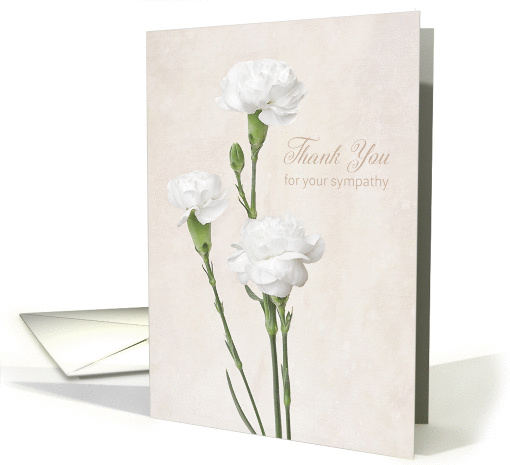 Thank You for Your Sympathy - White Carnations card (1438364)
