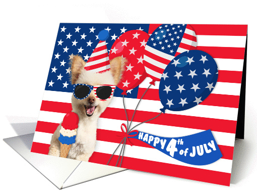 Happy 4th July Independence Day Patriotic Dog card (1438442)