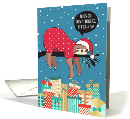 Funny Christmas Card - The Sloth Santa card (1452918)