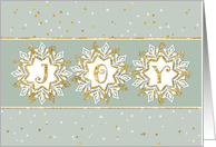 Christmas Card - JOY and Snowflakes card