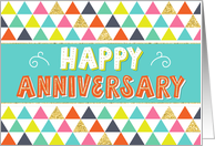 Employee Anniversary - Happy Anniversary and Colorful Pattern card