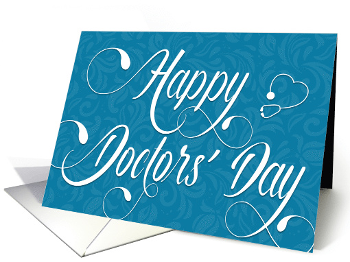 Doctors' Day Card - Swirly Text - Blue card (1469466)