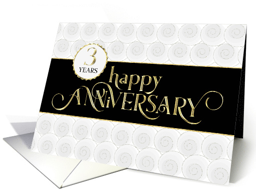 Employee Anniversary 3 Years - Prestigious - Black White Gold card