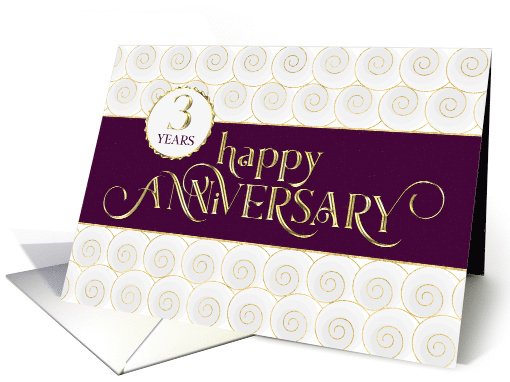 Employee Anniversary 3 Years - Prestigious - Plum White Gold card