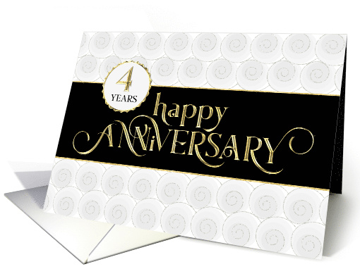 Employee Anniversary 4 Years - Prestigious - Black White Gold card