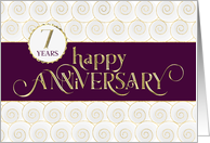 Employee Anniversary 7 Years - Prestigious - Plum White Gold card