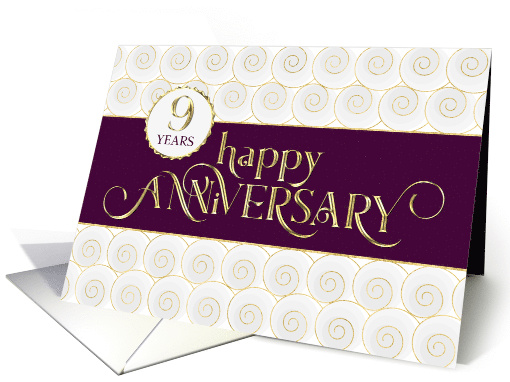 Employee Anniversary 9 Years - Prestigious - Plum White Gold card