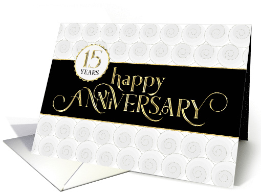 Employee Anniversary 15 Years - Prestigious - Black White Gold card