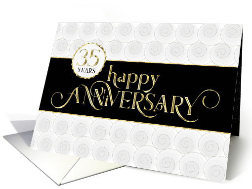 Employee Anniversary 35 Years - Prestigious - Black White Gold card