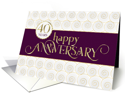 Employee Anniversary 40 Years - Prestigious - Plum White Gold card